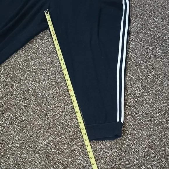 Adidas Mens Black Sweatpants Crop Capri with White Stripes Size 4x - Picture 9 of 10
